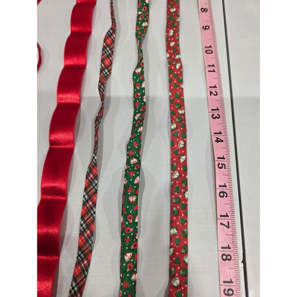 Vintage Christmas Place Mats Cloth Placemats Snowmen Holiday Table Linens Ribbon - Picture 15 of 16